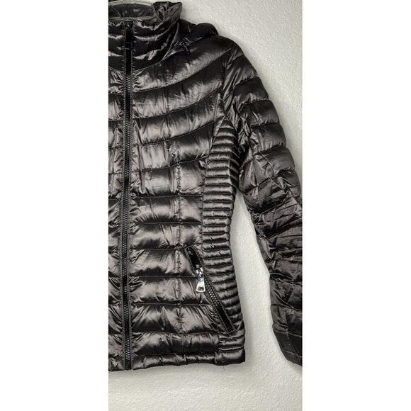Calvin Klein Pack able Premium Down Puffer Jacket Coat Sz M Gray- Silver - Picture 4 of 14